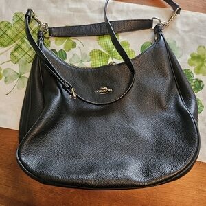 Coach Black Leather Hobo Bag
